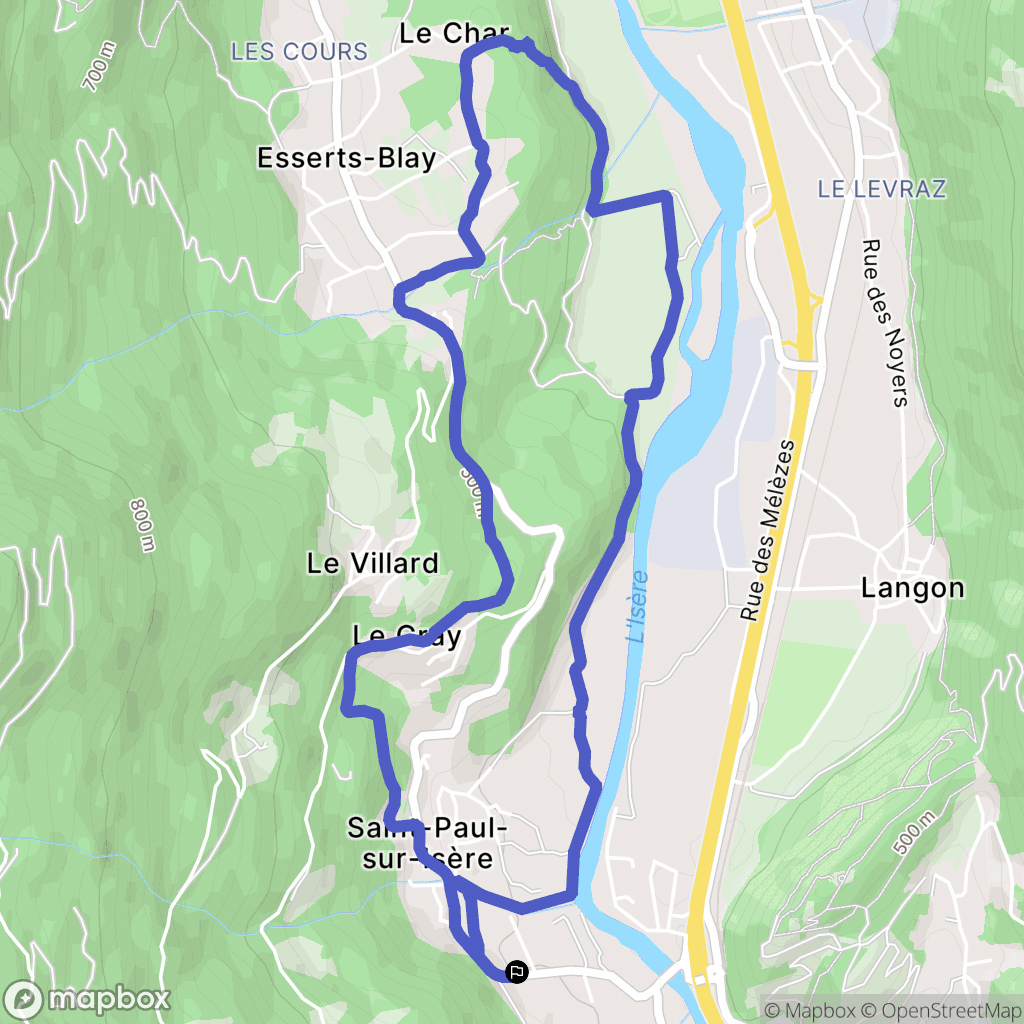 Saint-Paul-sur-Isère : carte du parcours de randonnée - France