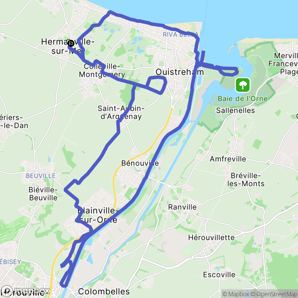Hermanville-sur-Mer : carte du parcours de randonnée - France