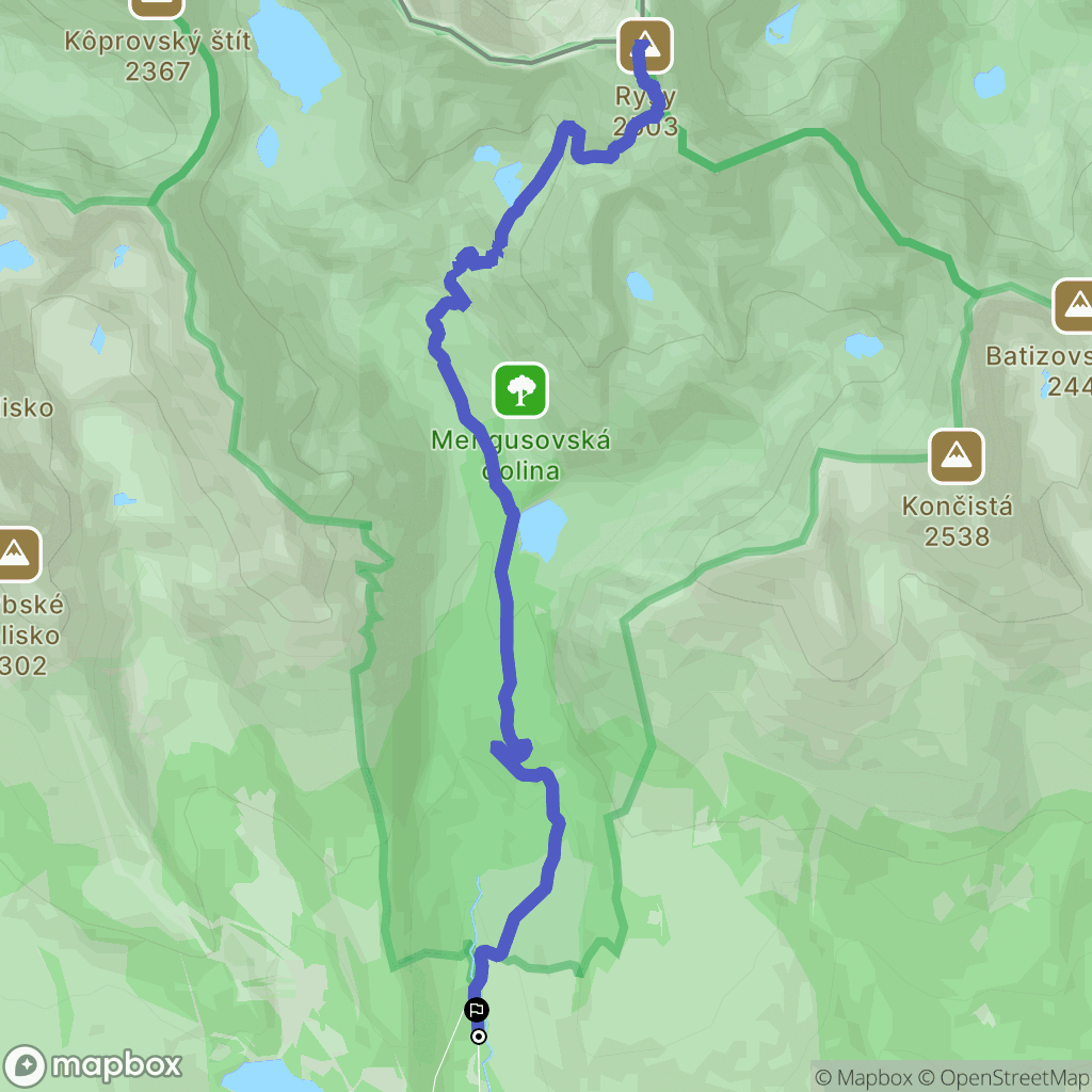 Vysoké Tatry: mapa trasy - Slovakia