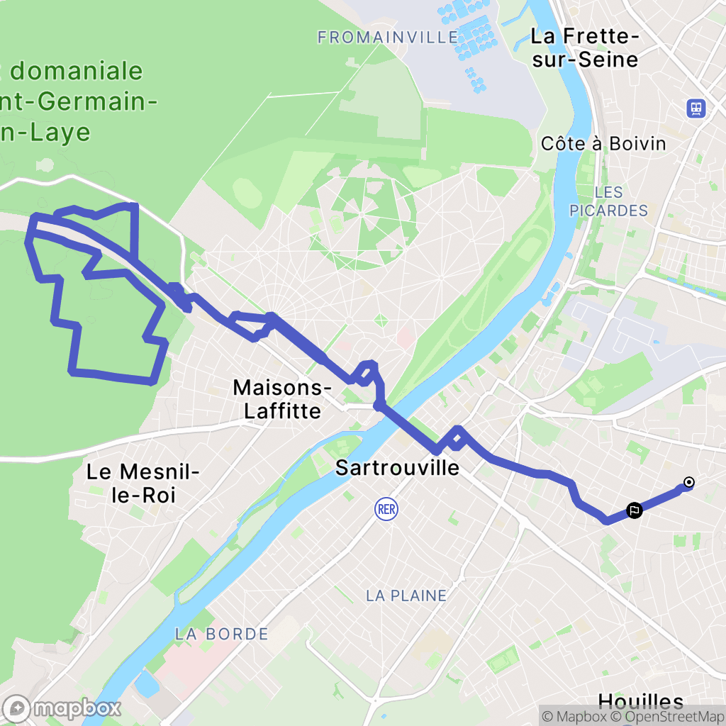 Sartrouville : carte du parcours de randonnée - France