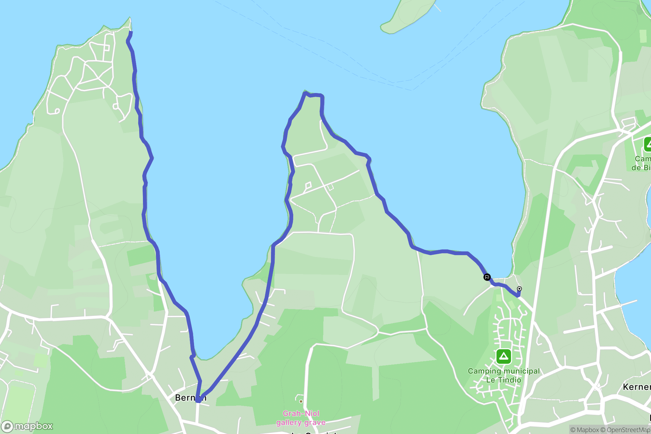 Arzon : carte du parcours de randonnée - France