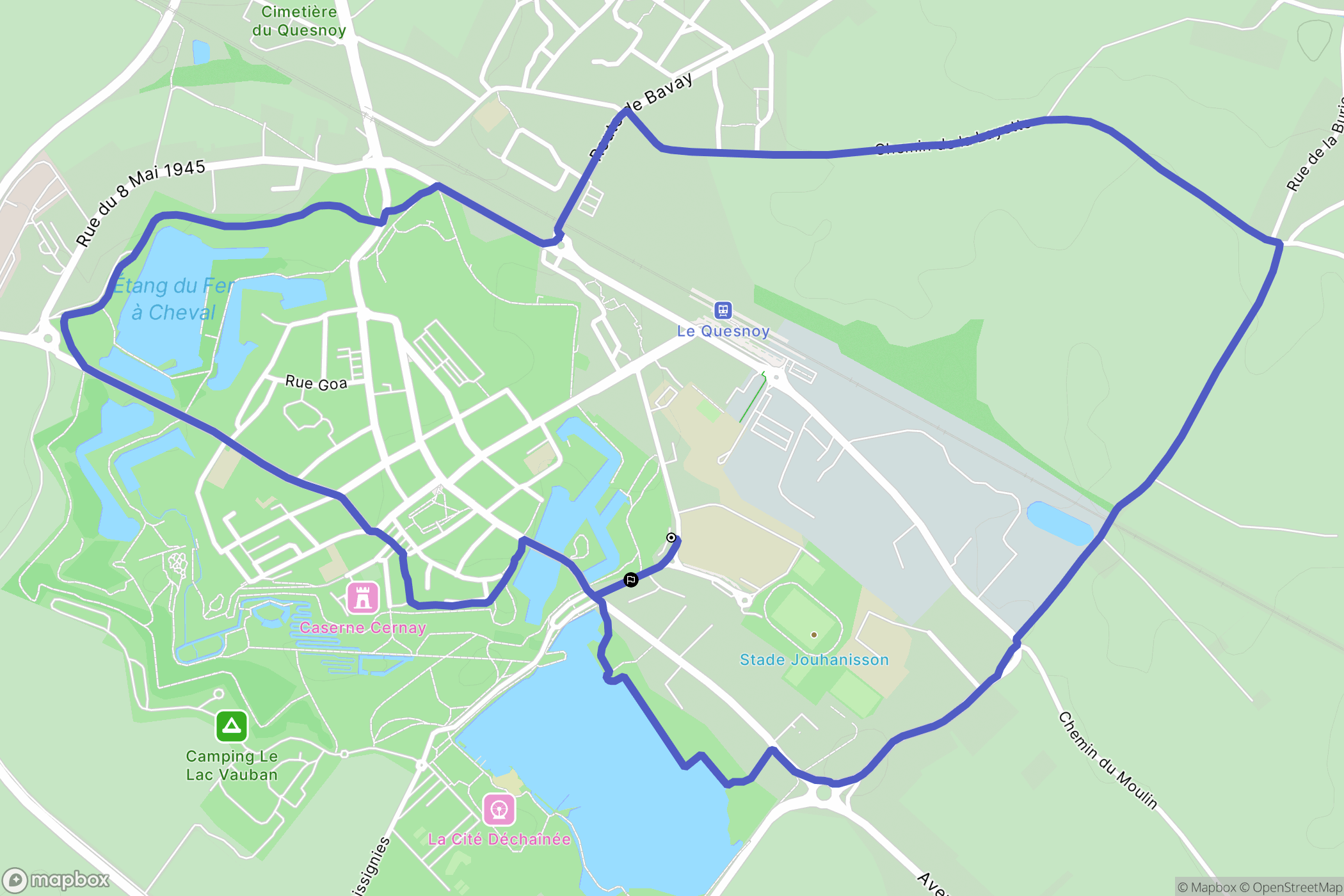 Le Quesnoy : carte du parcours de randonnée - France