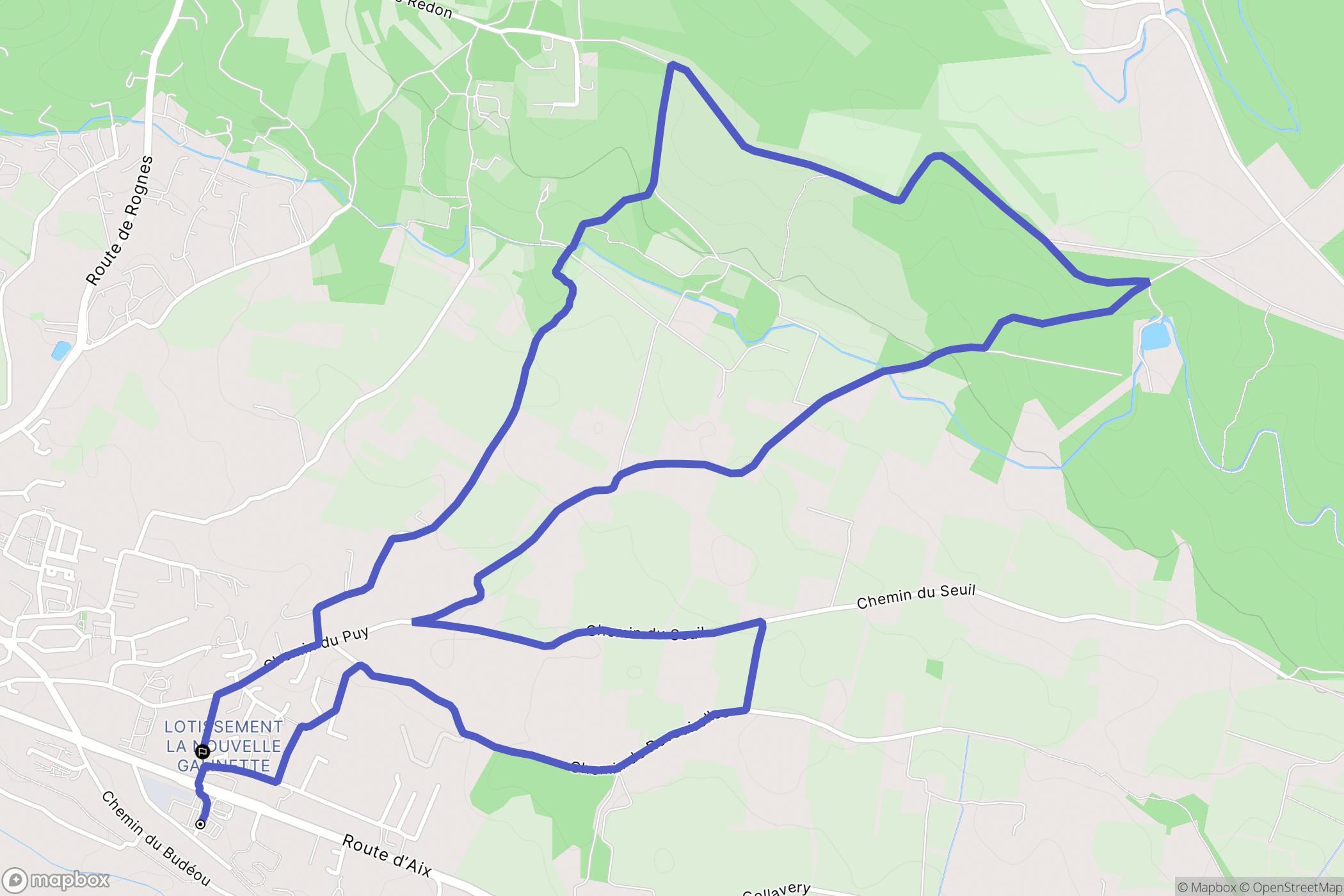 Saint-Cannat : carte du parcours de randonnée - France