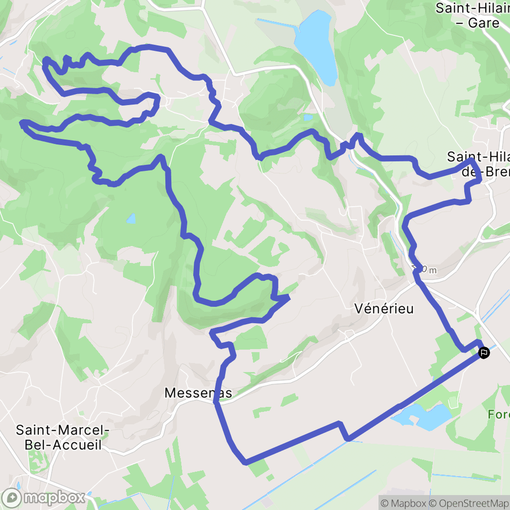 Vénérieu : carte du parcours de randonnée - France
