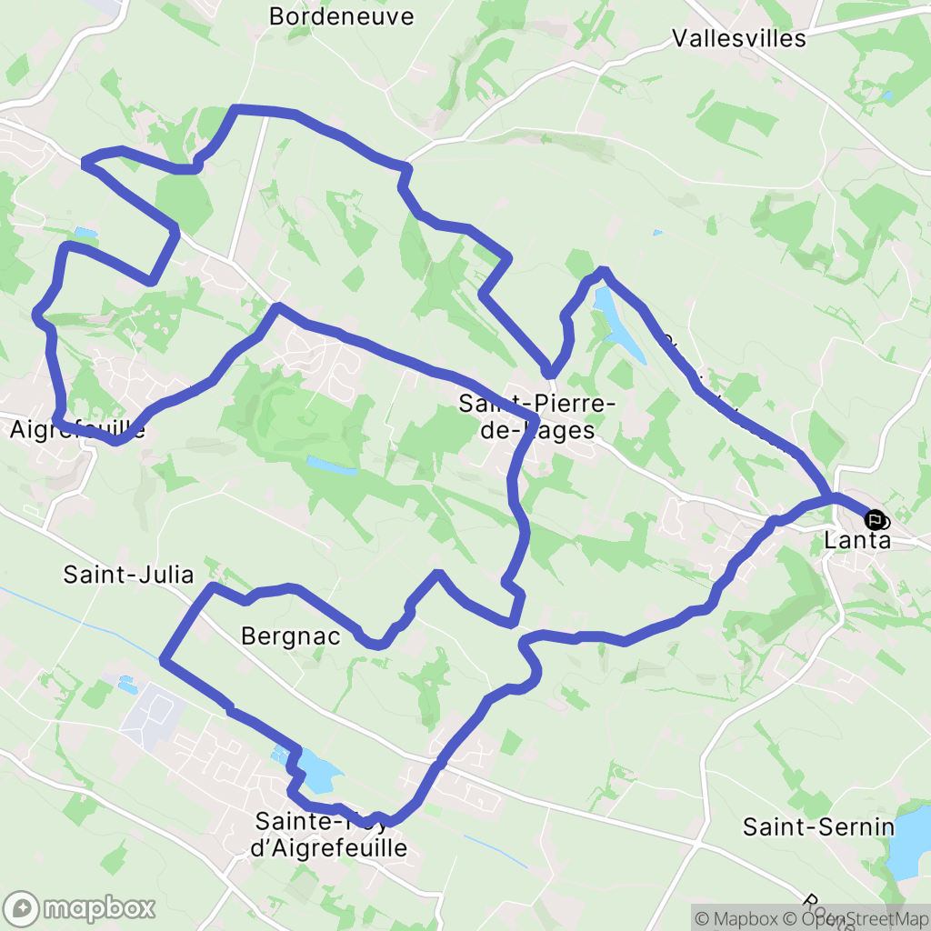 Lanta : carte du parcours de randonnée - France