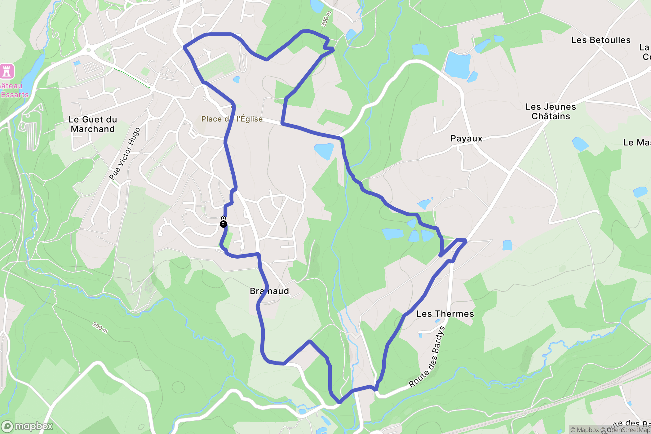 Rilhac-Rancon : carte du parcours de randonnée - France