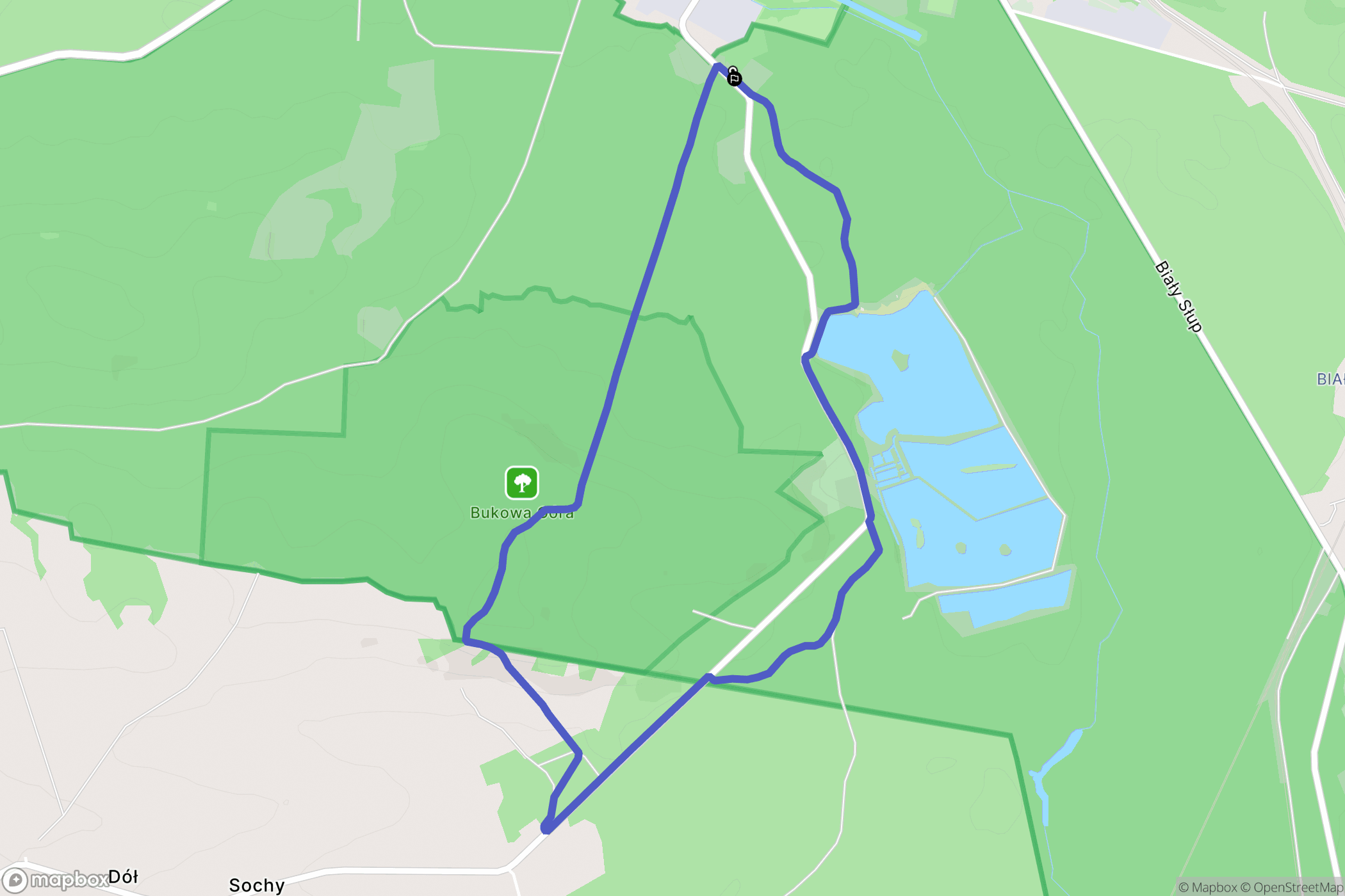 Zwierzyniec: mapa trasy - Poland