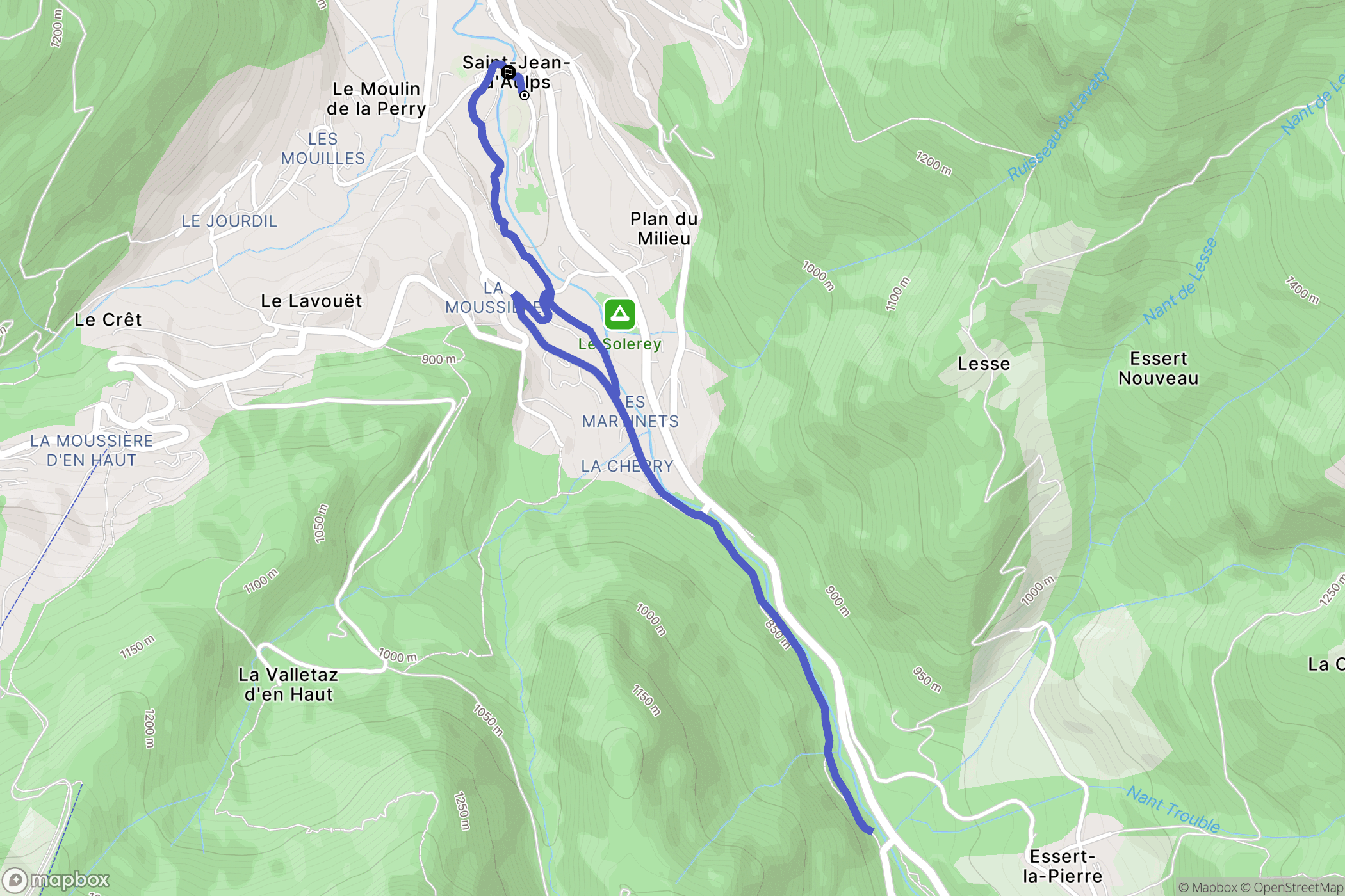 Saint-Jean-d'Aulps : carte du parcours de randonnée - France