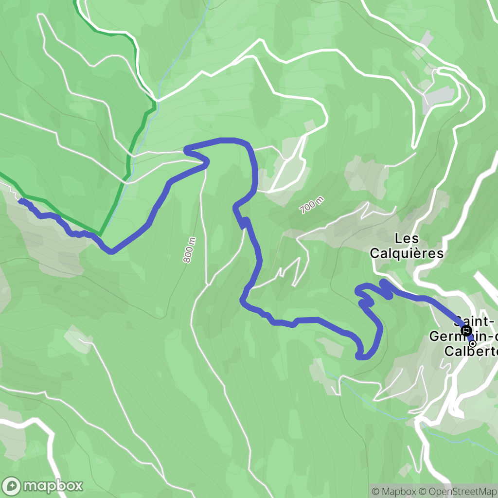 Saint-Germain-de-Calberte : carte du parcours de randonnée - France