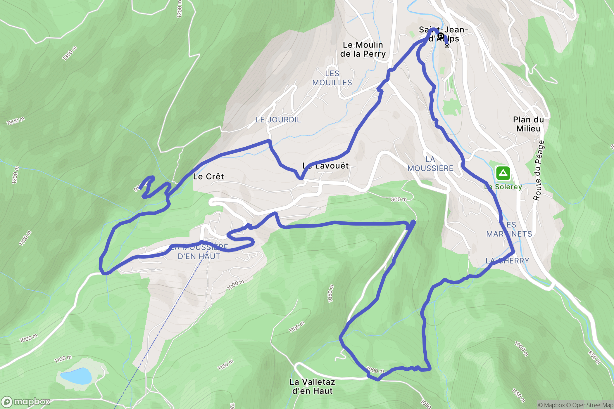 Saint-Jean-d'Aulps : carte du parcours de randonnée - France