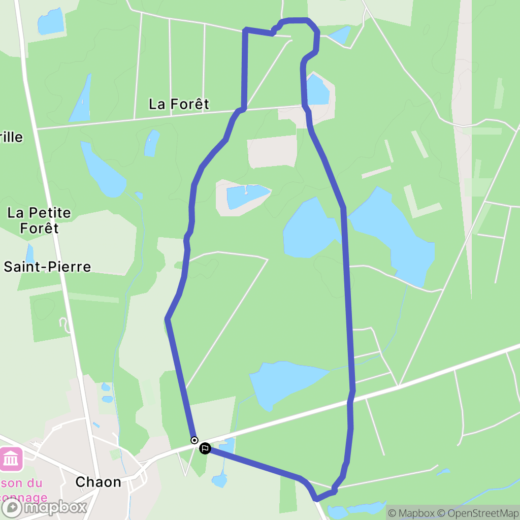 Chaon : carte du parcours de randonnée - France