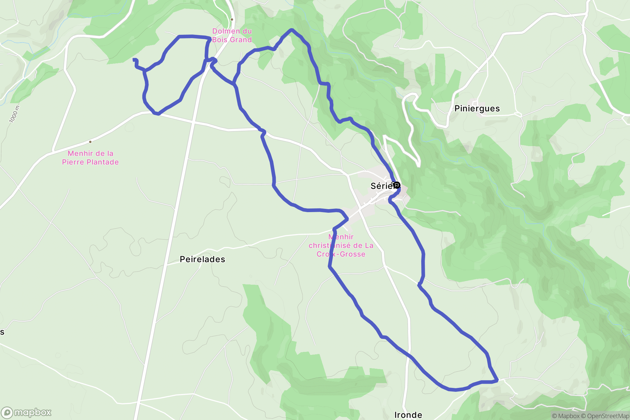 Neuvéglise-sur-Truyère : carte du parcours de randonnée - France