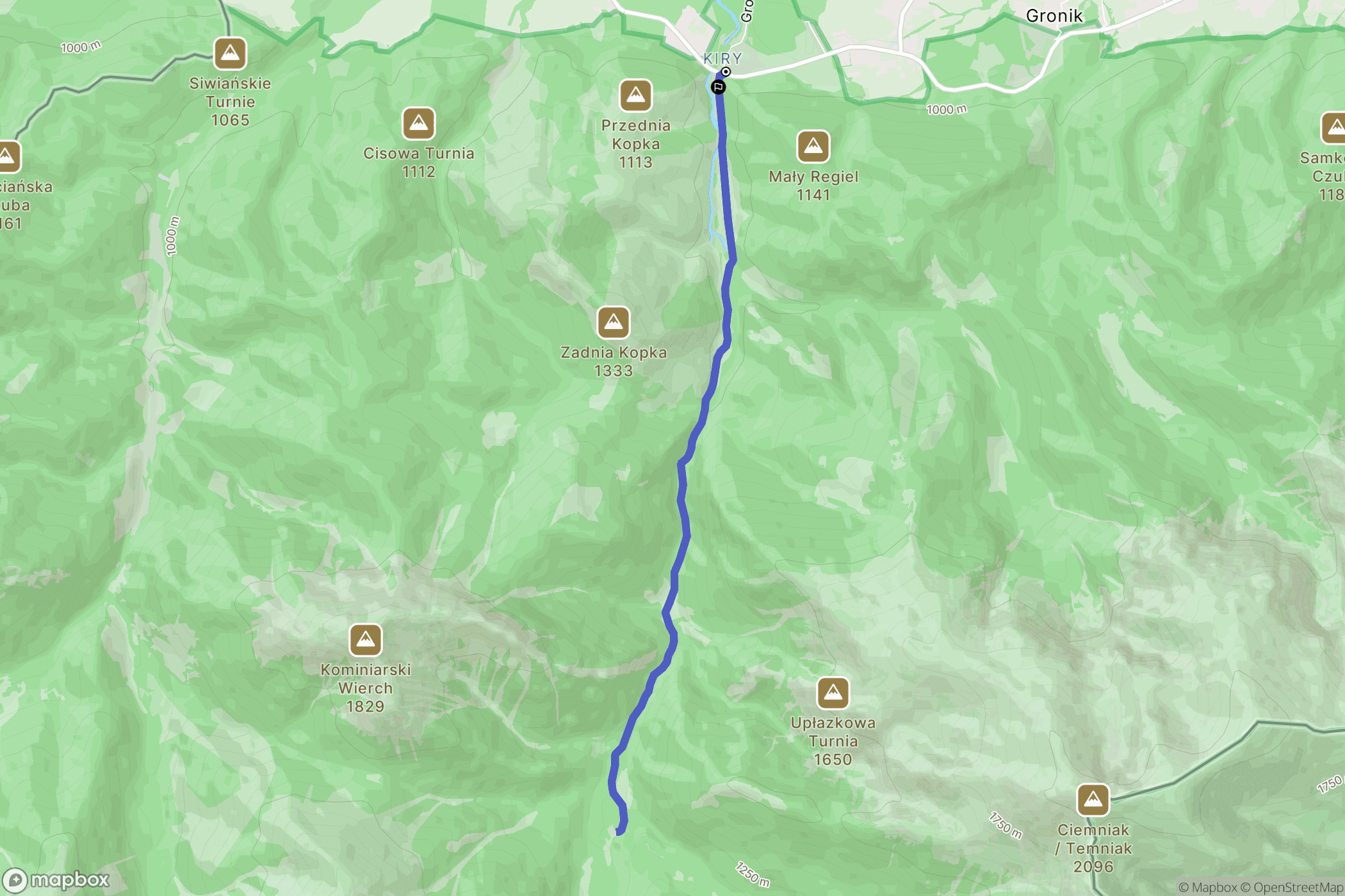 Kościelisko: mapa trasy - Poland