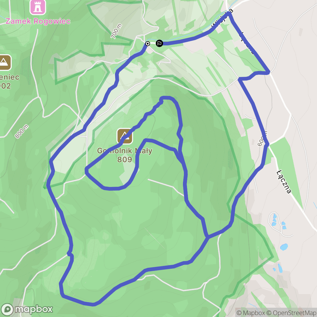Grzmiąca: mapa trasy - Poland
