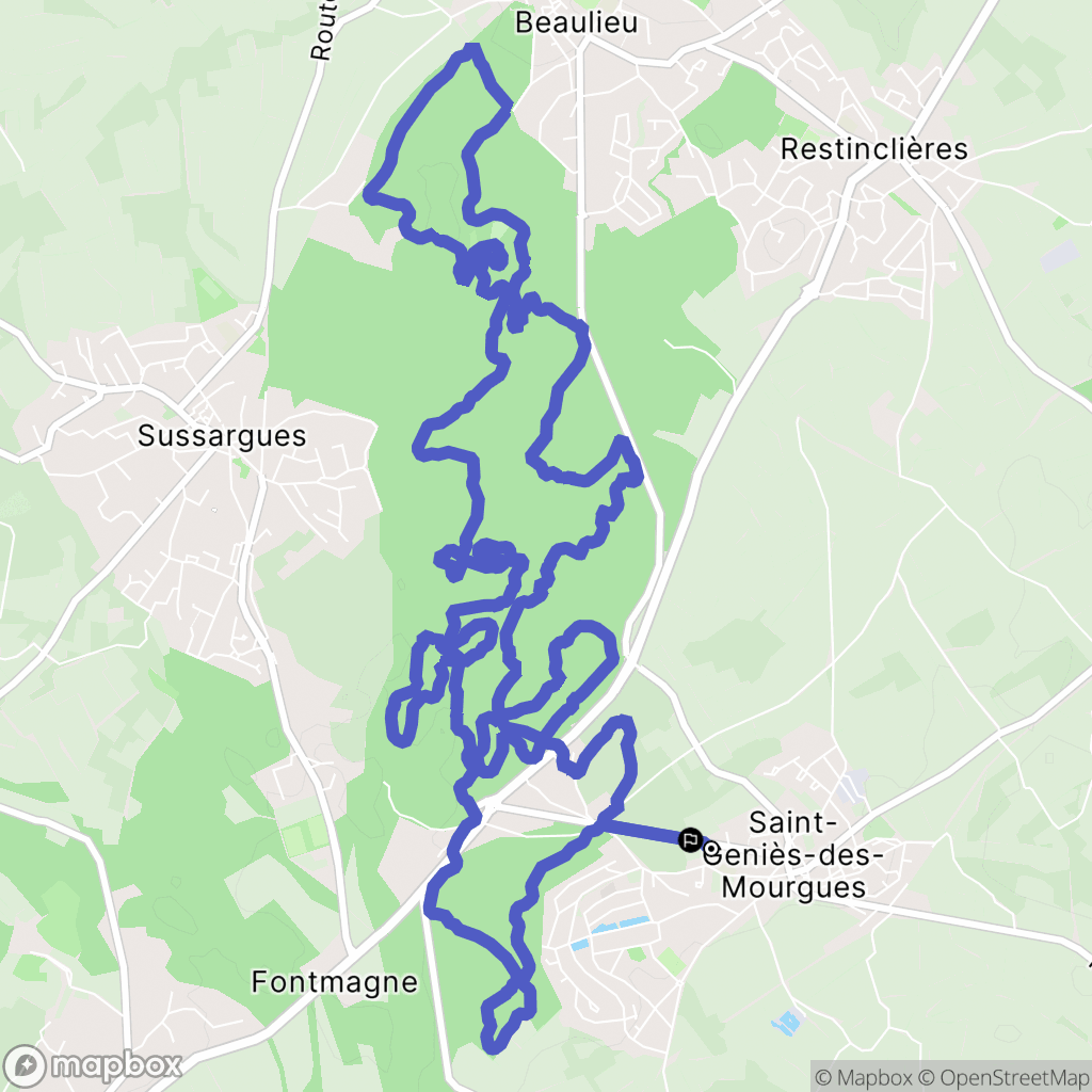 Saint-Geniès-des-Mourgues : carte du parcours de randonnée - France