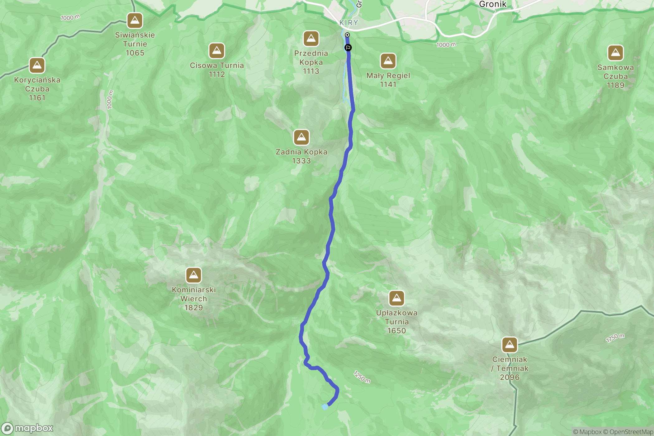 Kościelisko: mapa trasy - Poland