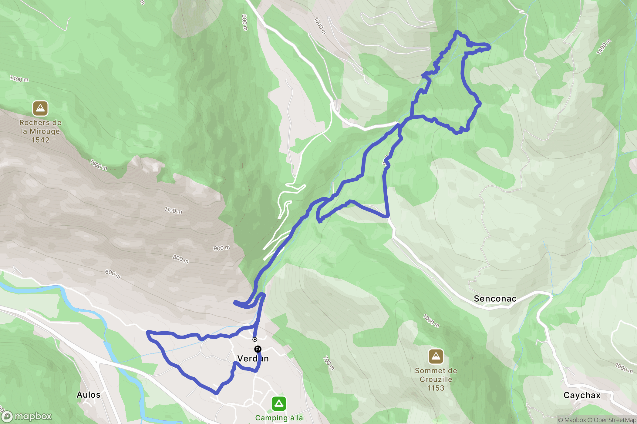 Verdun : carte du parcours de randonnée - France