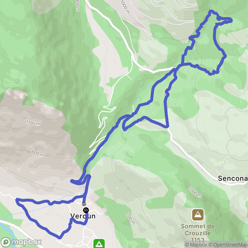 Verdun : carte du parcours de randonnée - France