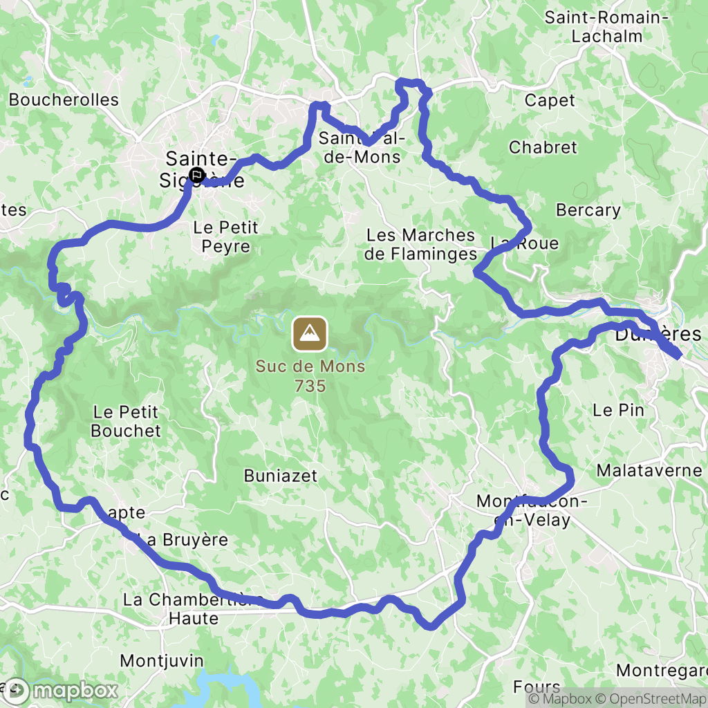 Sainte-Sigolène : carte du parcours de randonnée - France
