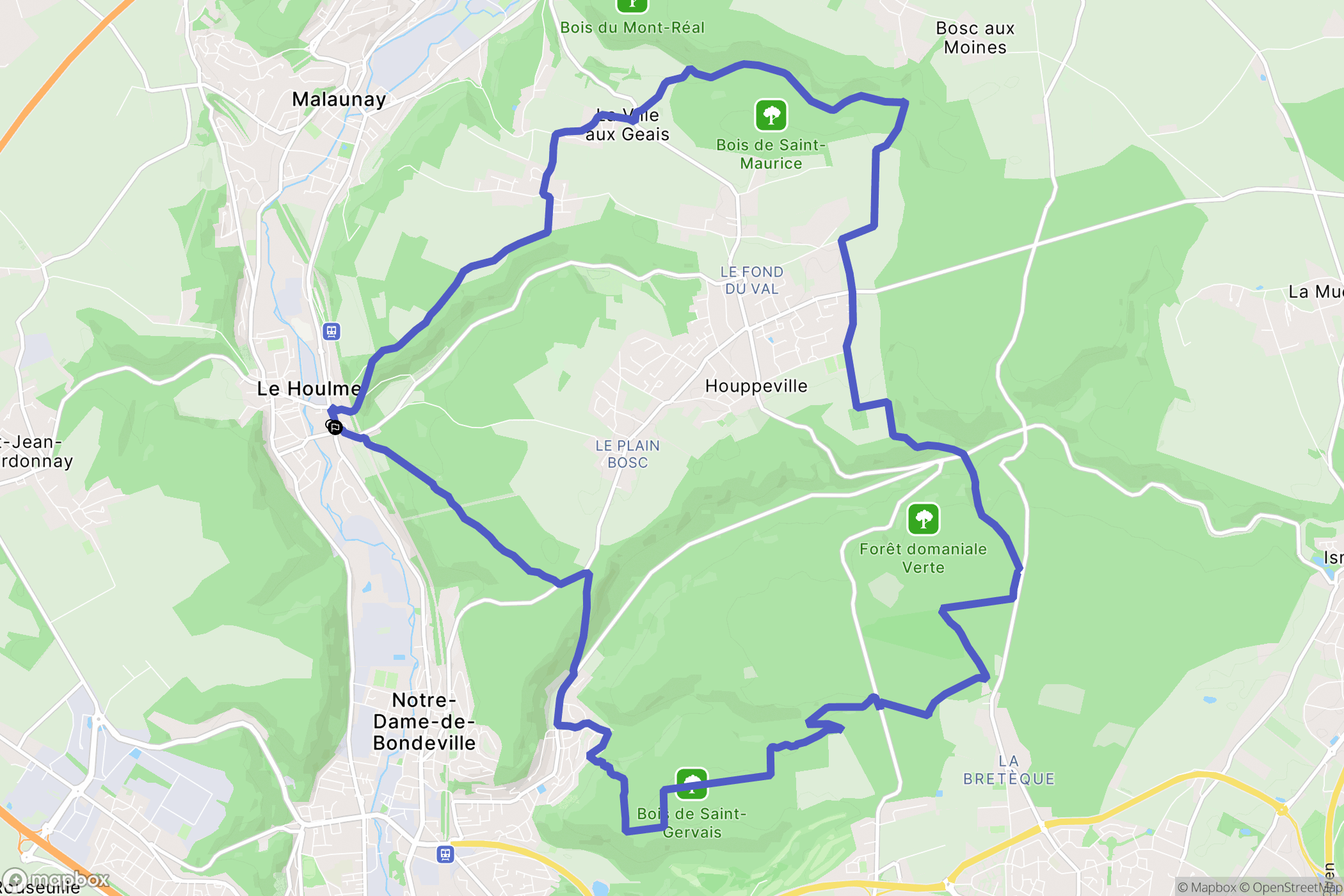 Le Houlme : carte du parcours de randonnée - France