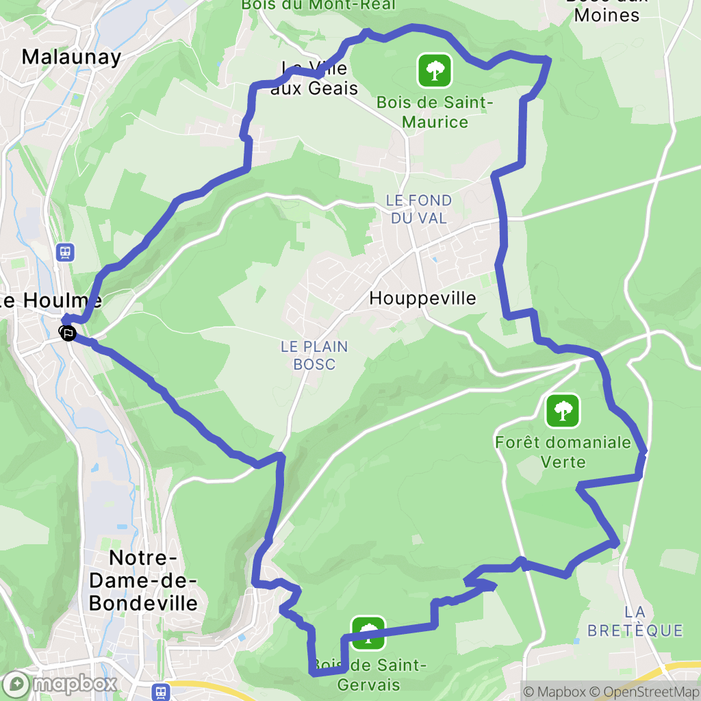 Le Houlme : carte du parcours de randonnée - France