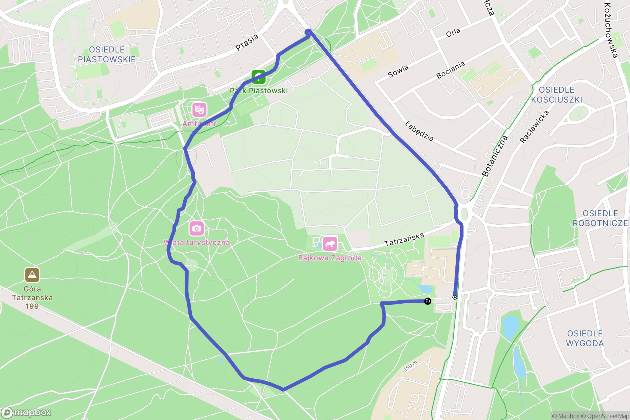 Zielona Góra: mapa trasy - Poland