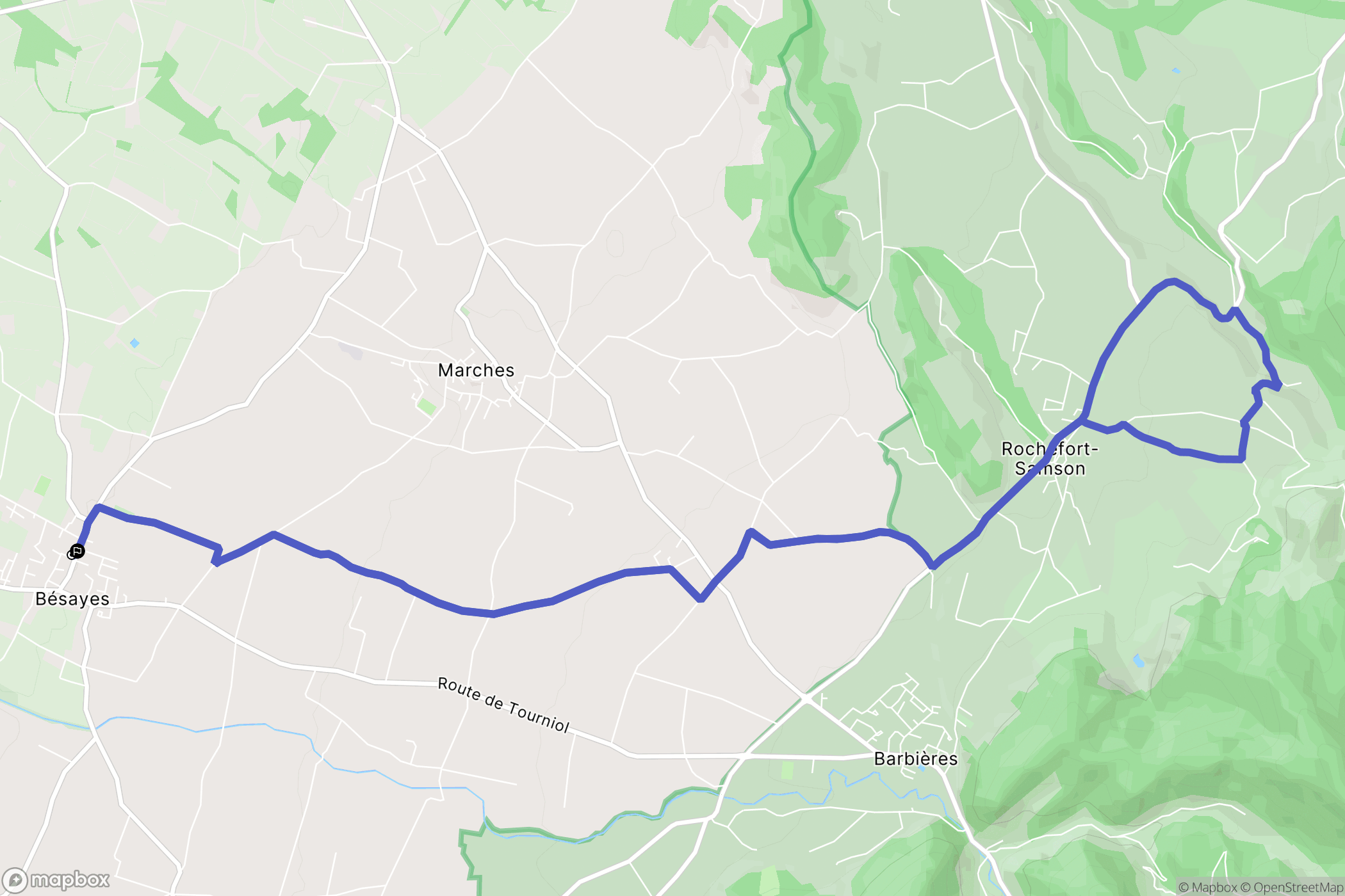 Bésayes : carte du parcours de randonnée - France