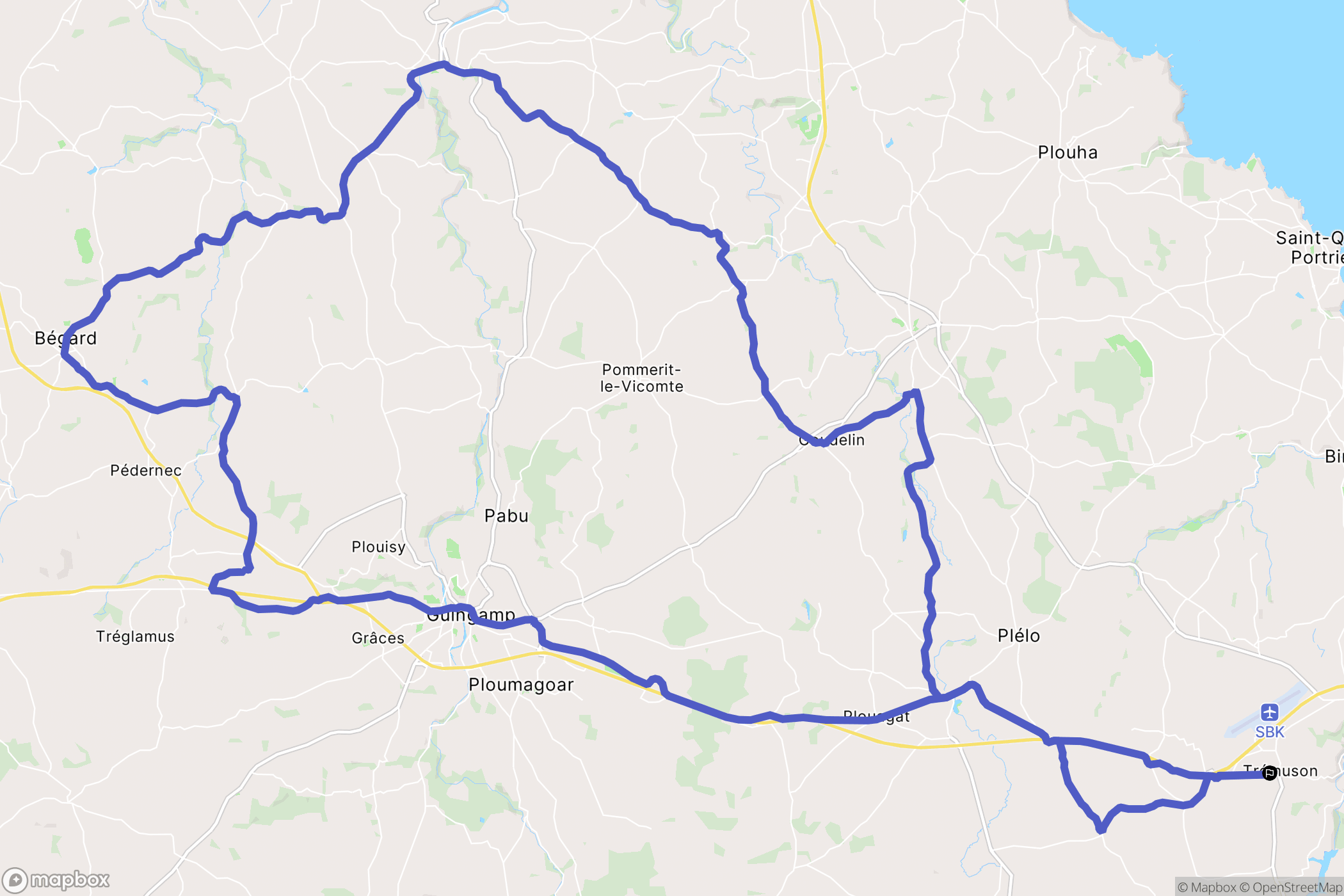 Trémuson : carte du parcours de randonnée - France
