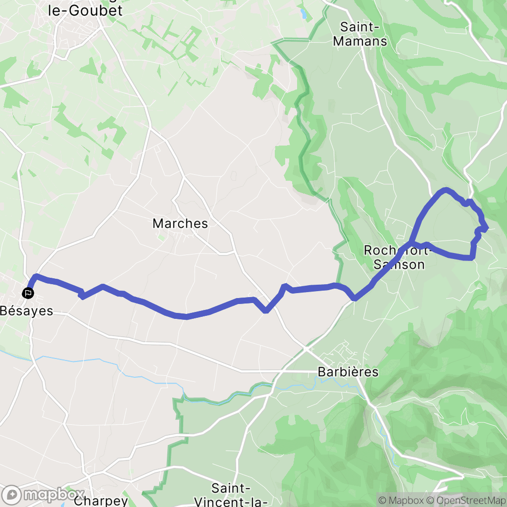 Bésayes : carte du parcours de randonnée - France