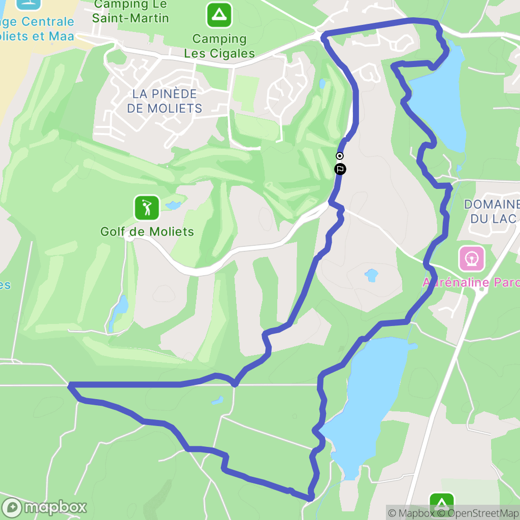 Moliets-et-Maa : carte du parcours de randonnée - France