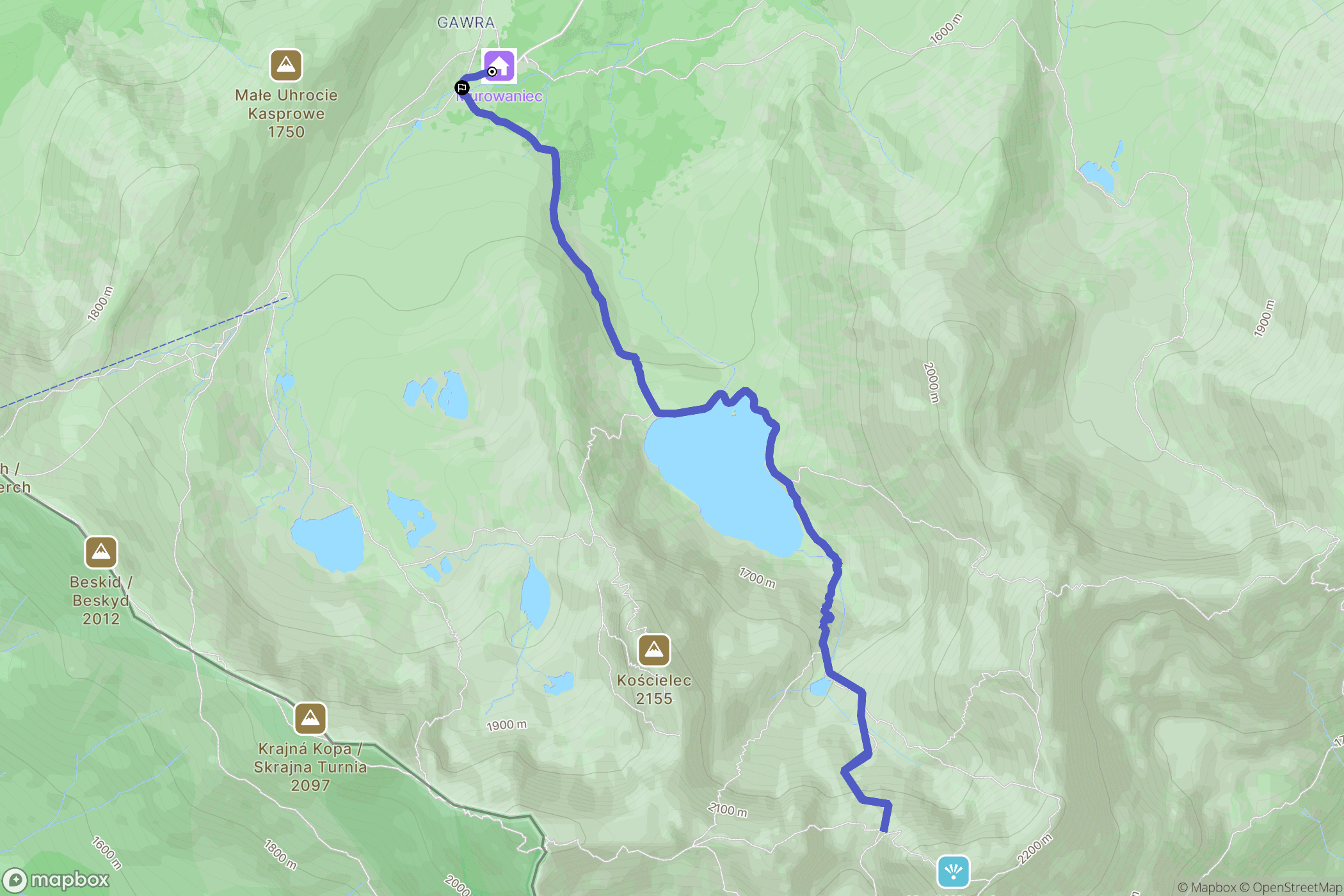 Zakopane: mapa trasy - Poland