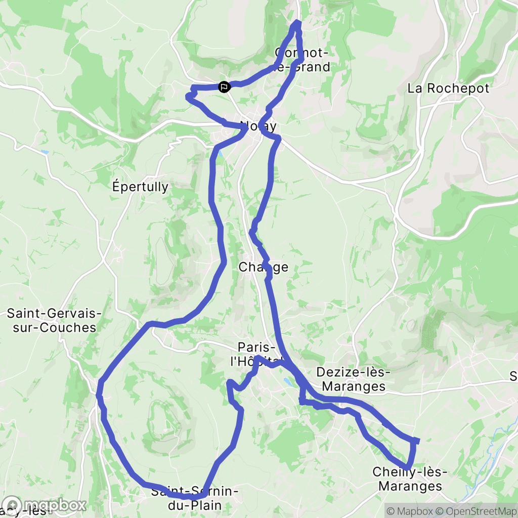 Nolay : carte du parcours de randonnée - France