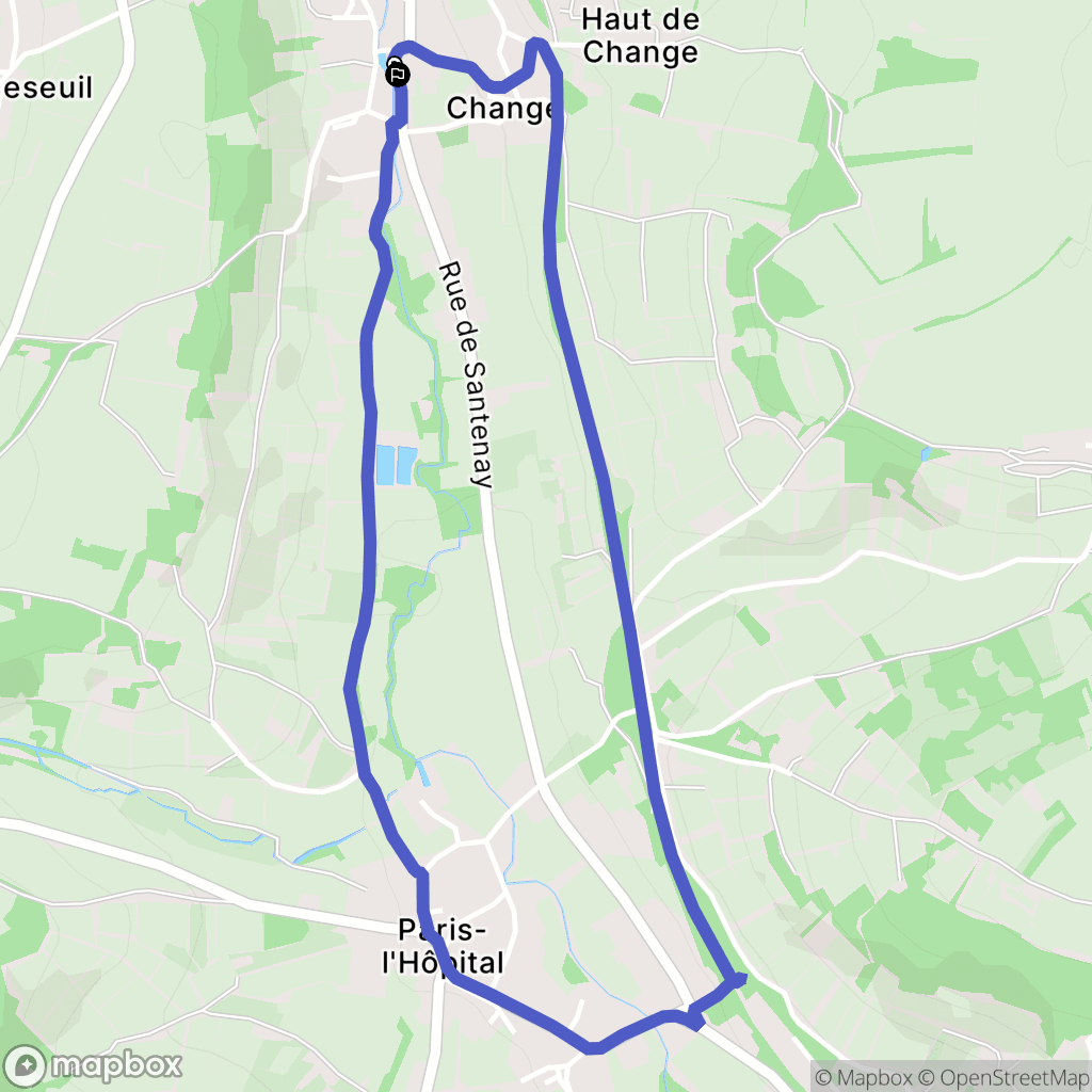 Change : carte du parcours de randonnée - France