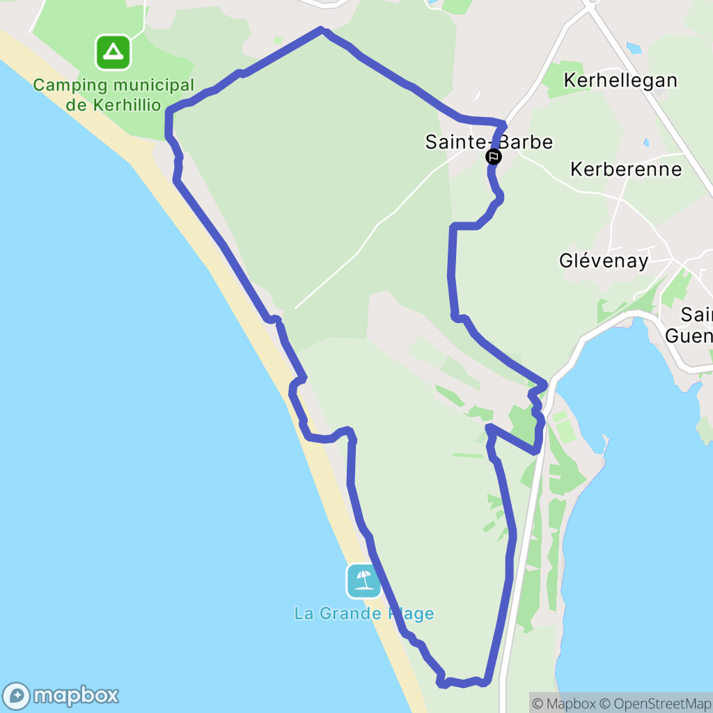 Plouharnel : carte du parcours de randonnée - France