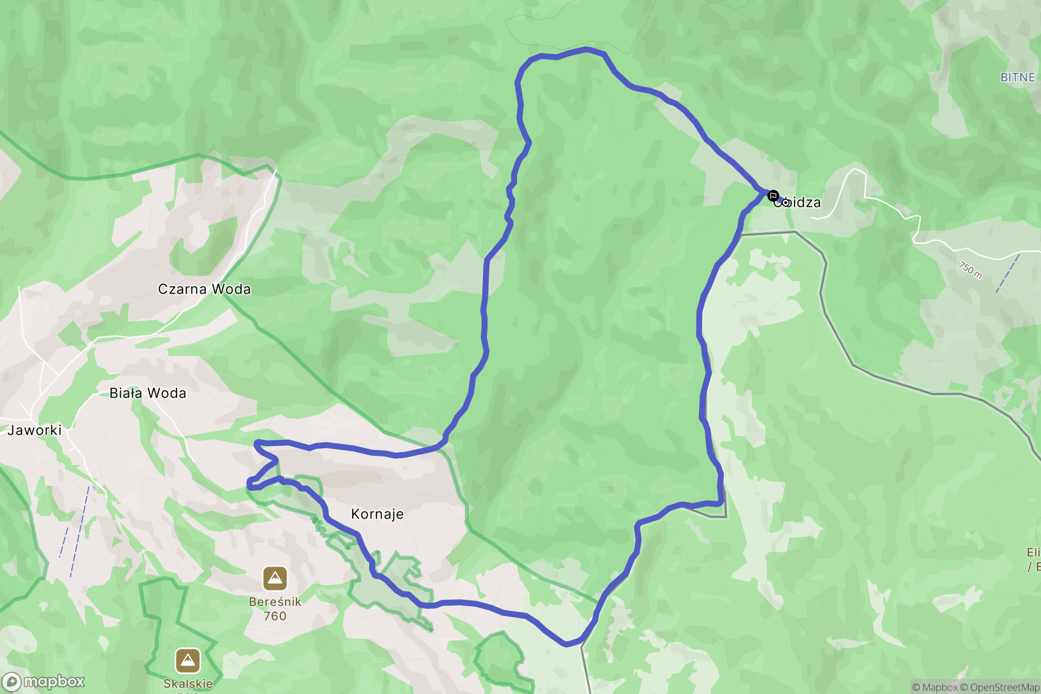 Piwniczna-Zdrój: mapa trasy - Poland