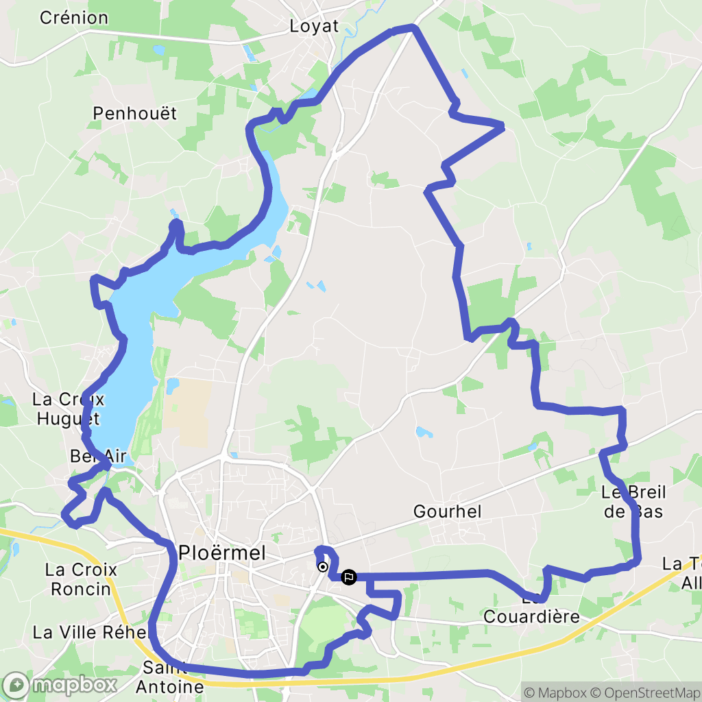 Ploërmel : carte du parcours de randonnée - France