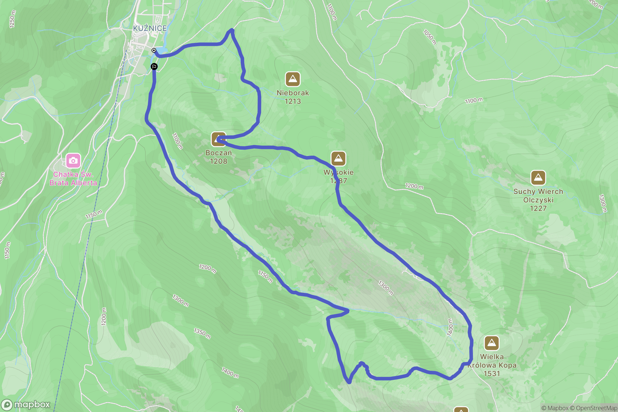 Zakopane: mapa trasy - Poland
