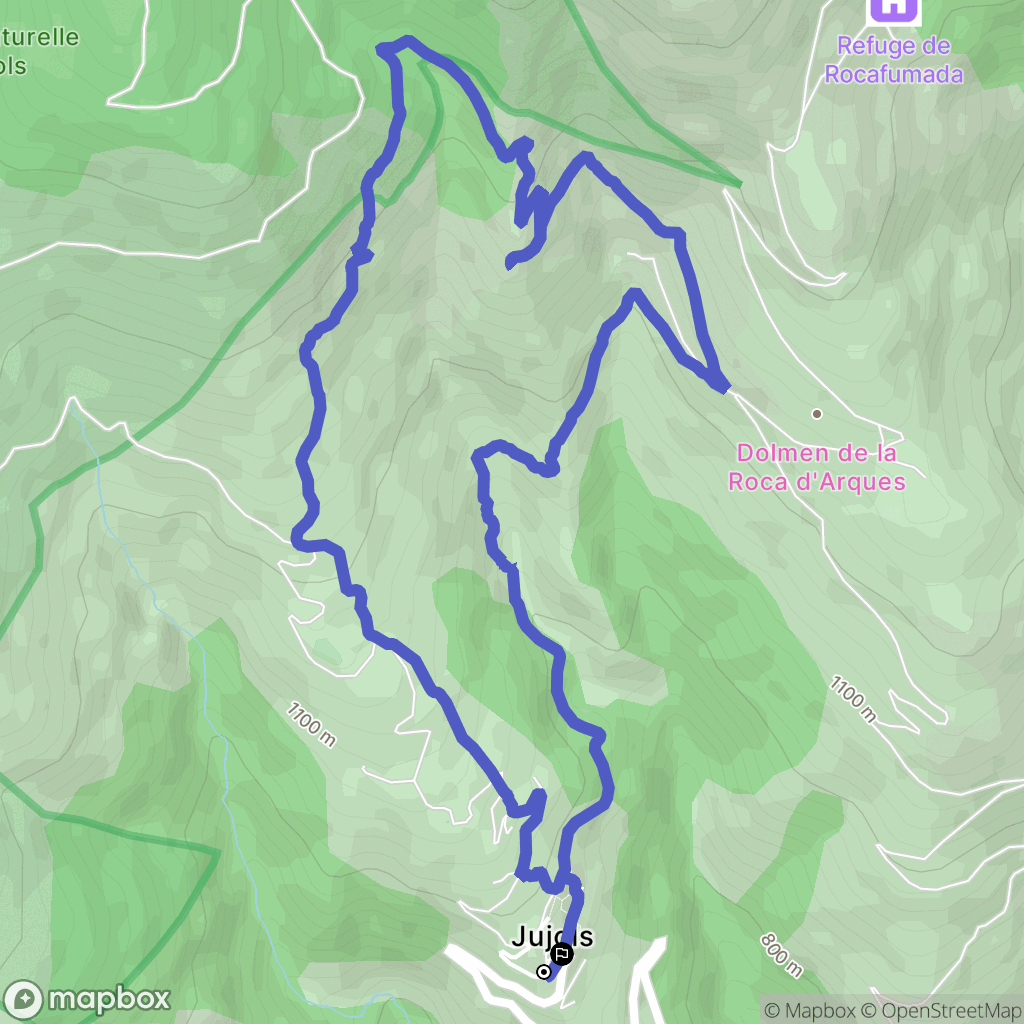 Jujols : carte du parcours de randonnée - France