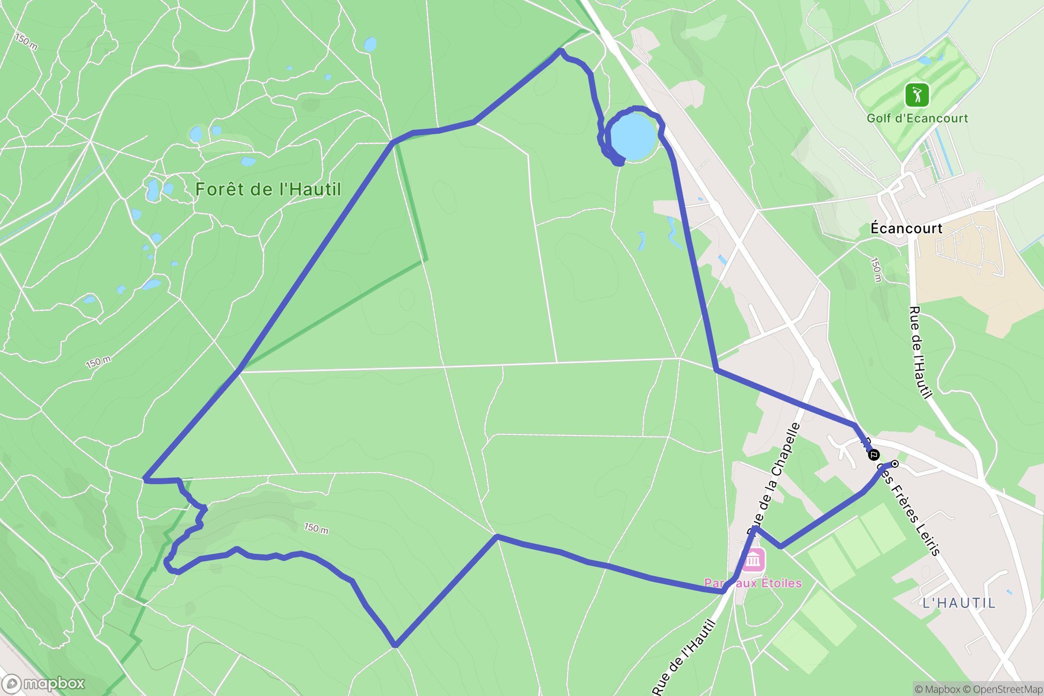 Triel-sur-Seine : carte du parcours de randonnée - France