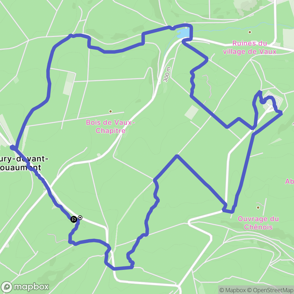 Fleury-devant-Douaumont : carte du parcours de randonnée - France
