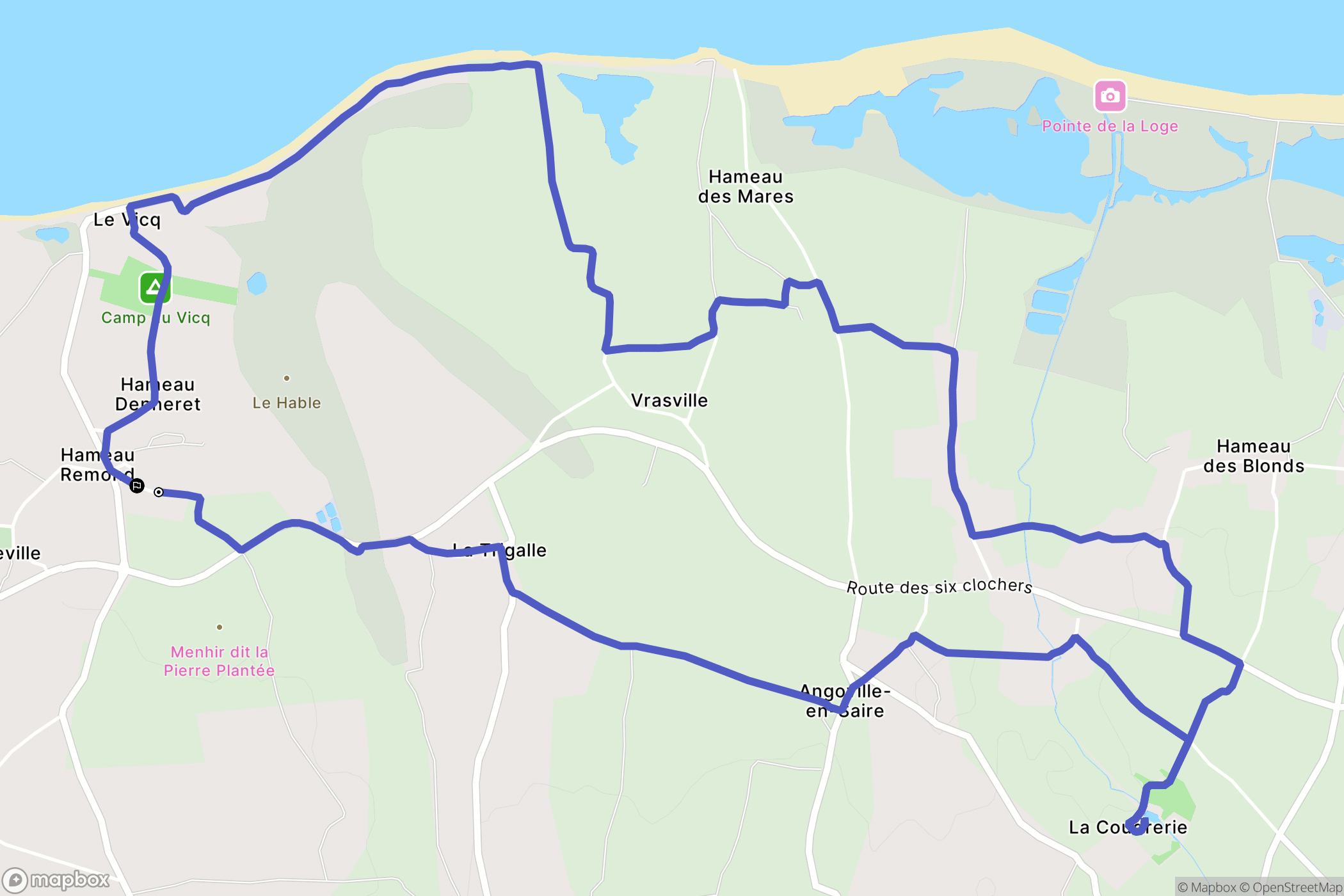 Vicq-sur-Mer : carte du parcours de randonnée - France