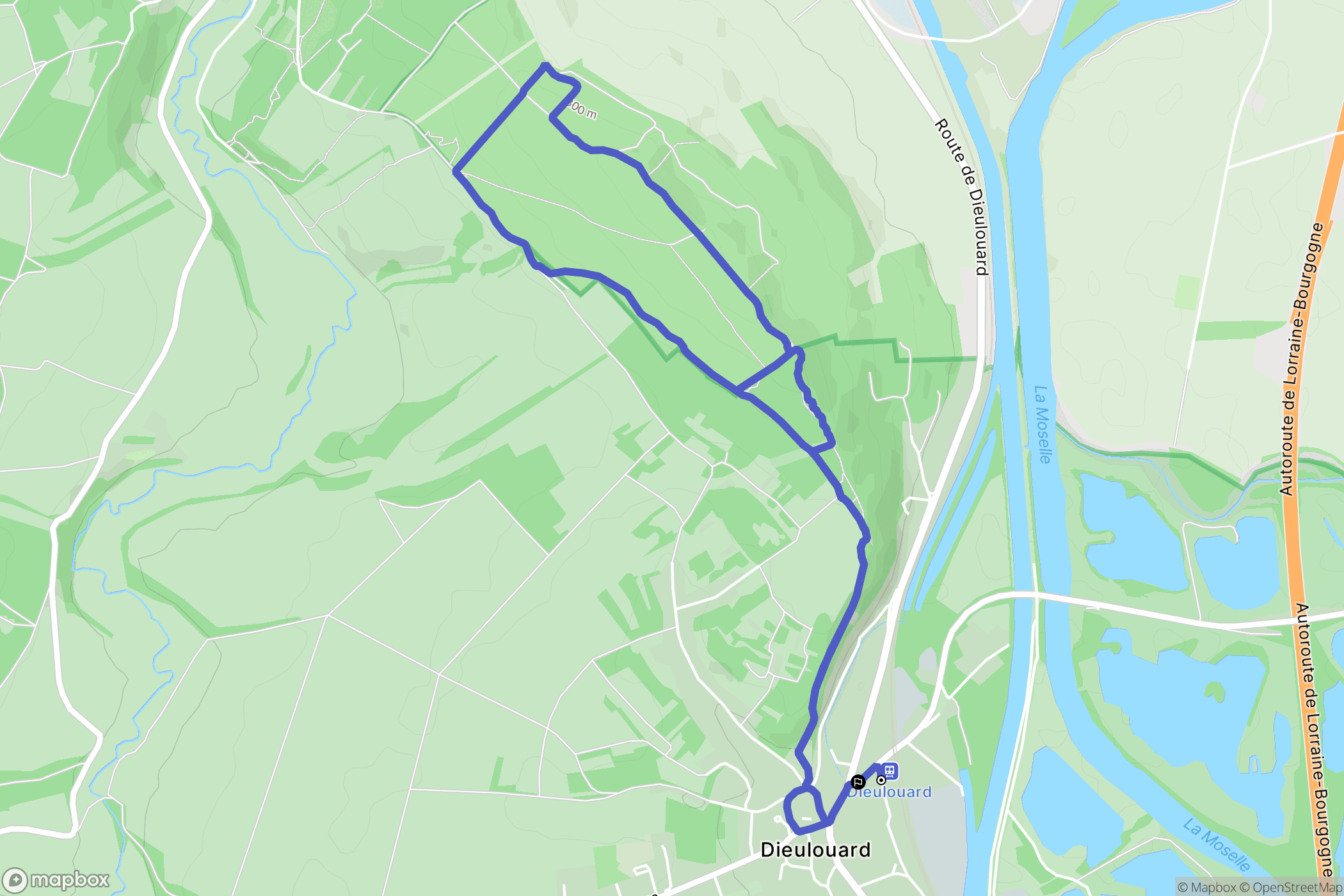 Dieulouard : carte du parcours de randonnée - France