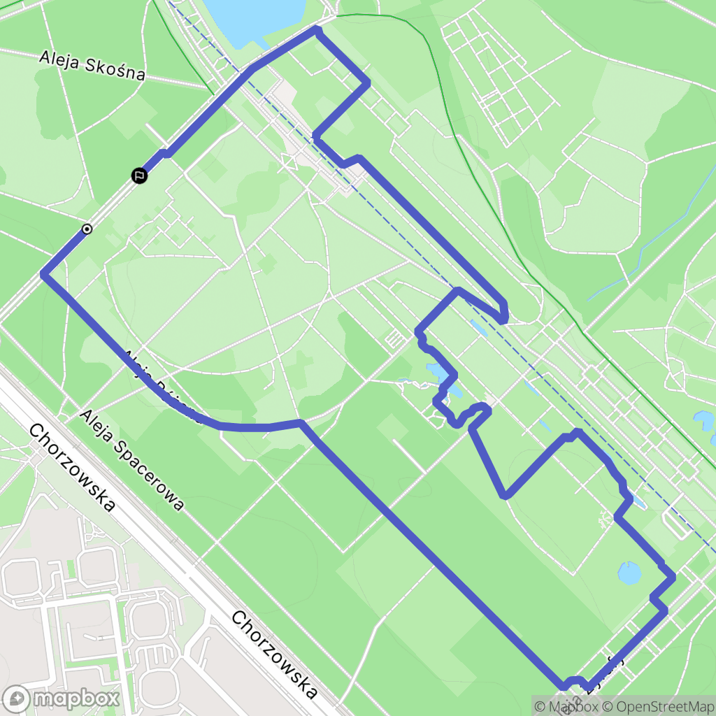 Chorzów: mapa trasy - Poland