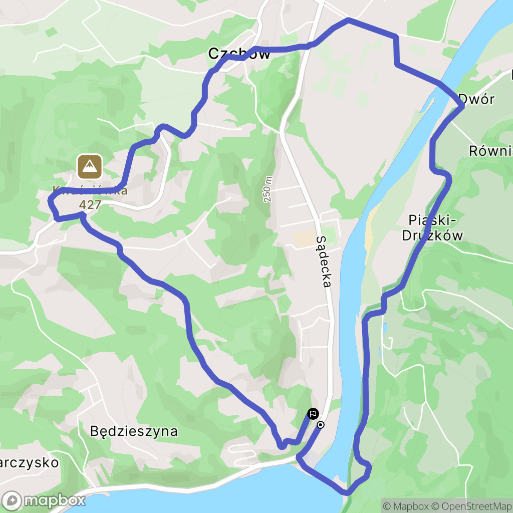 Czchów: mapa trasy - Poland