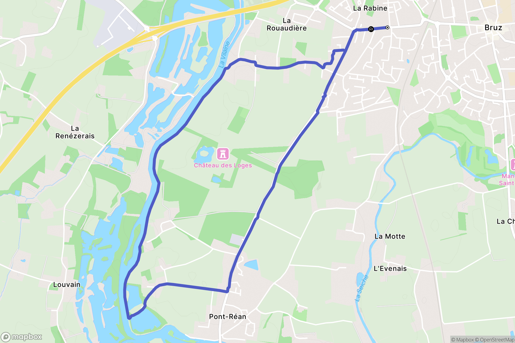 Bruz : carte du parcours de randonnée - France
