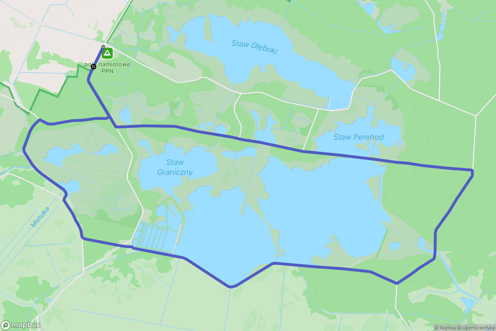 Pieszowola: mapa trasy - Poland