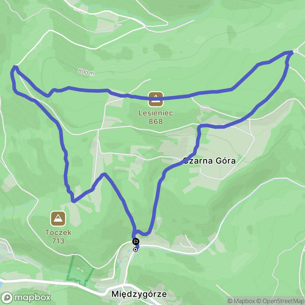 Międzygórze: mapa trasy - Poland