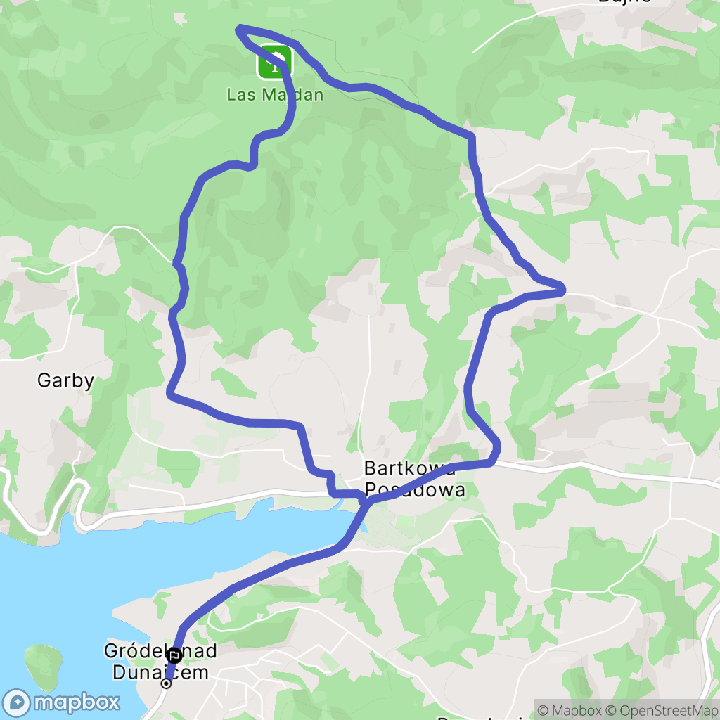 Gródek nad Dunajcem: mapa trasy - Poland