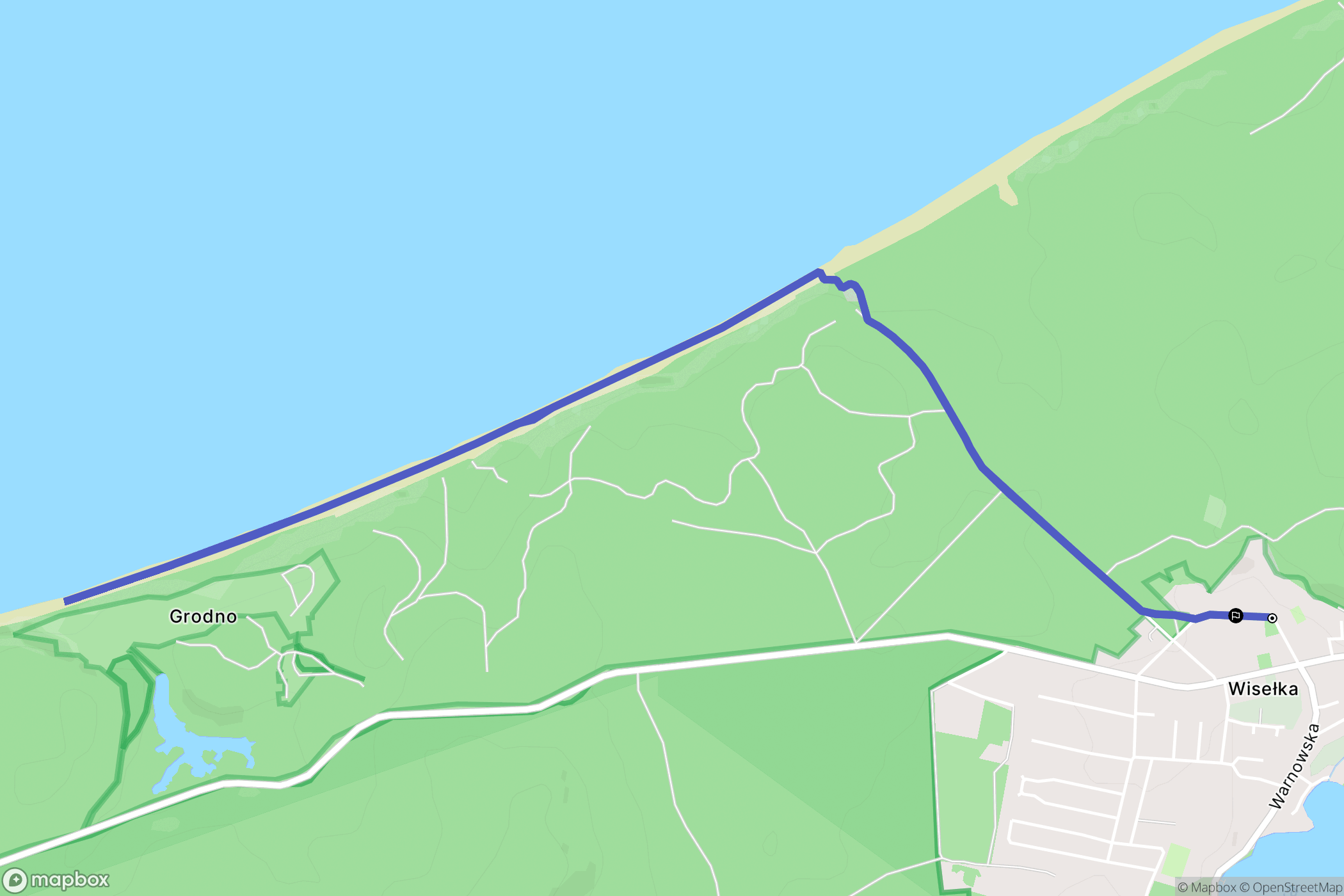 Wisełka: mapa trasy - Poland
