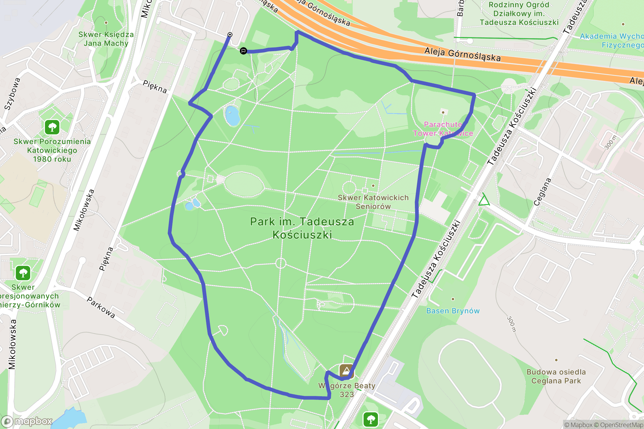 Katowice: mapa trasy - Poland